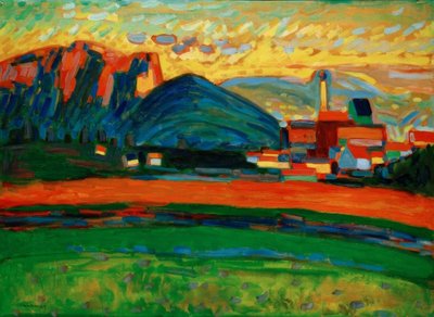 Berglandschap met Dorp I door Wassily Kandinsky